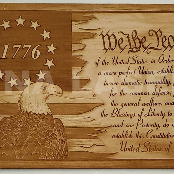 Glowforge Digital Laser Ready Design File - 1776 We The People American Flag - Wood Engrave File - SVG - PNG - Freedom - Constitution - Guns