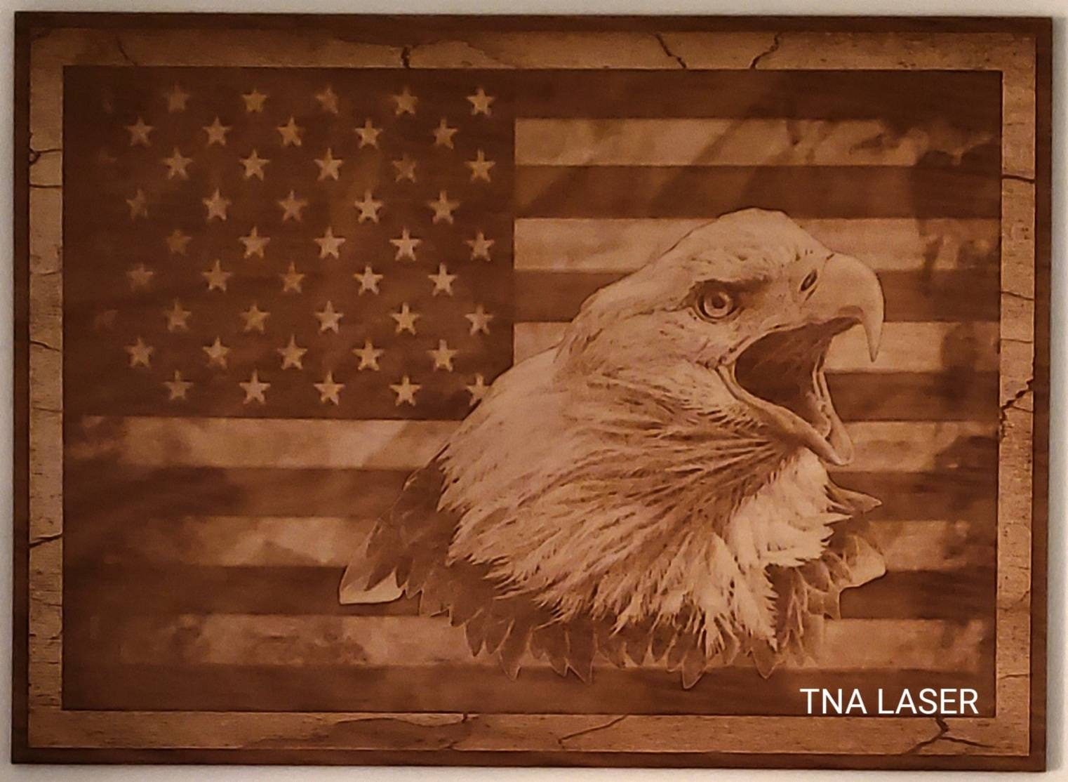 Glowforge Digital Laser Ready Design File - Eagle American Flag - Wood ...