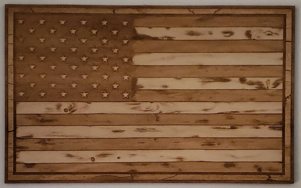 Glowforge Digital Laser Ready Design File - American Flag - Wood ...