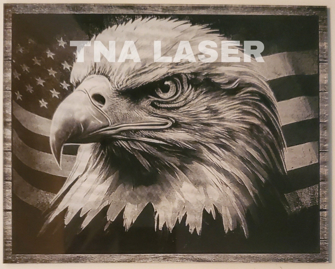 Glowforge Digital Laser Ready Design File - Eagle American Flag Painted ...