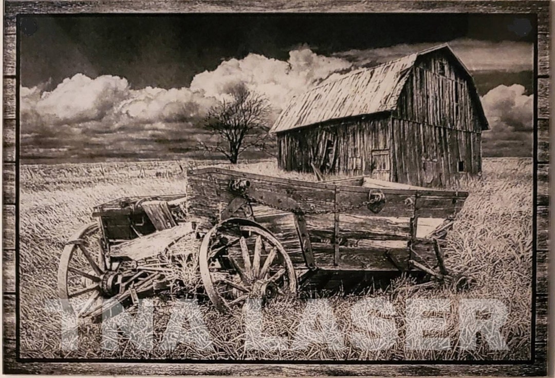 Glowforge Digital Laser Ready Design File - Farm Scene - Painted ...