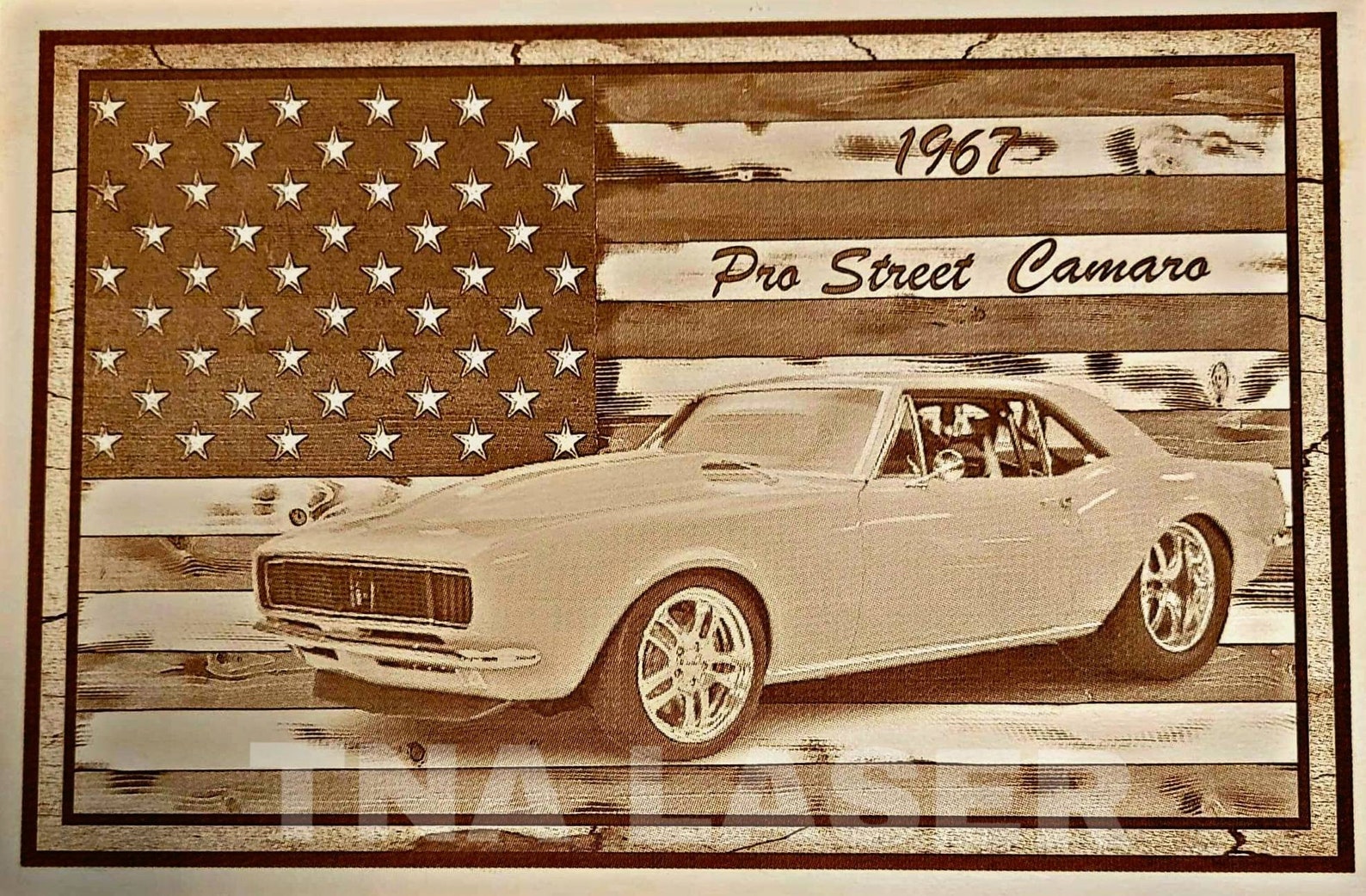 Glowforge Digital Laser Ready Design File - 67 Camaro American Flag ...
