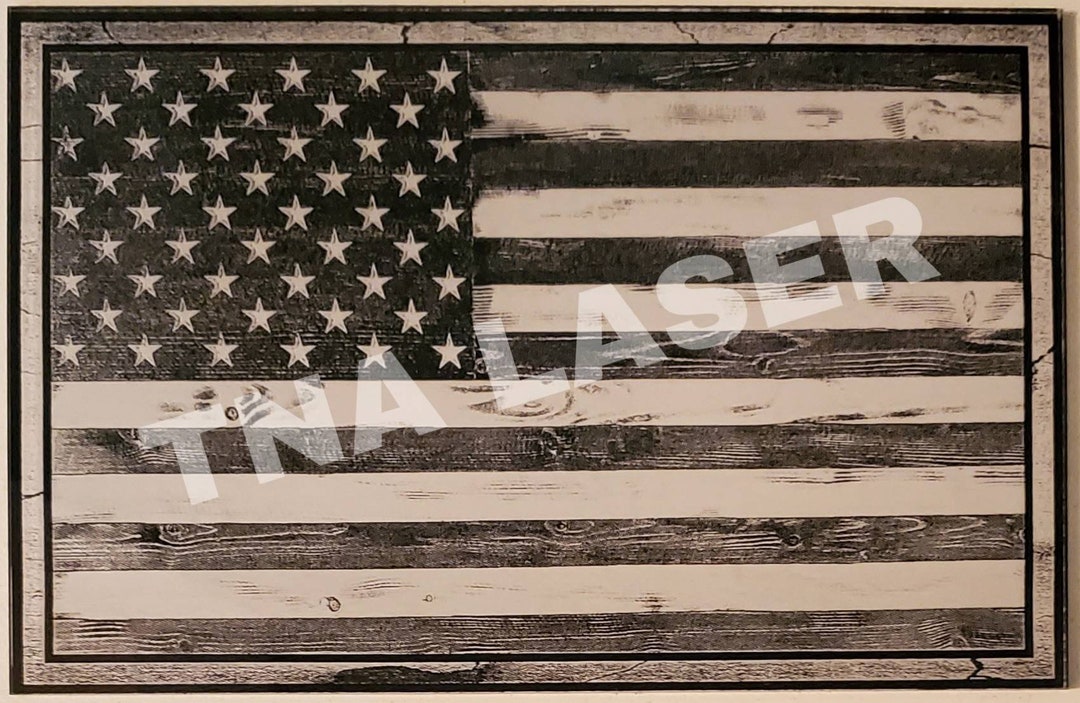 Glowforge Digital Laser Ready Design File - American Flag Painted ...