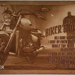 Glowforge Digital Laser Ready Design File - Bikers Prayer - Wood Engrave File - SVG - PDF - PNG - Motorcycle - Harley - Safe
