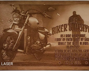 Glowforge Digital Laser Ready Design File - Bikers Prayer - Wood Engrave File - SVG - PDF - PNG - Motorcycle - Harley - Safe