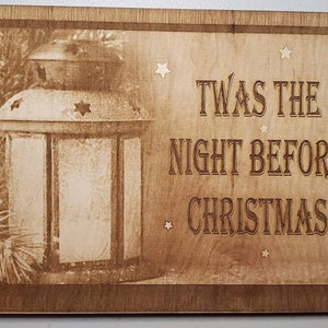 Glowforge laser ready file Twas the night before Christmas engrave holiday