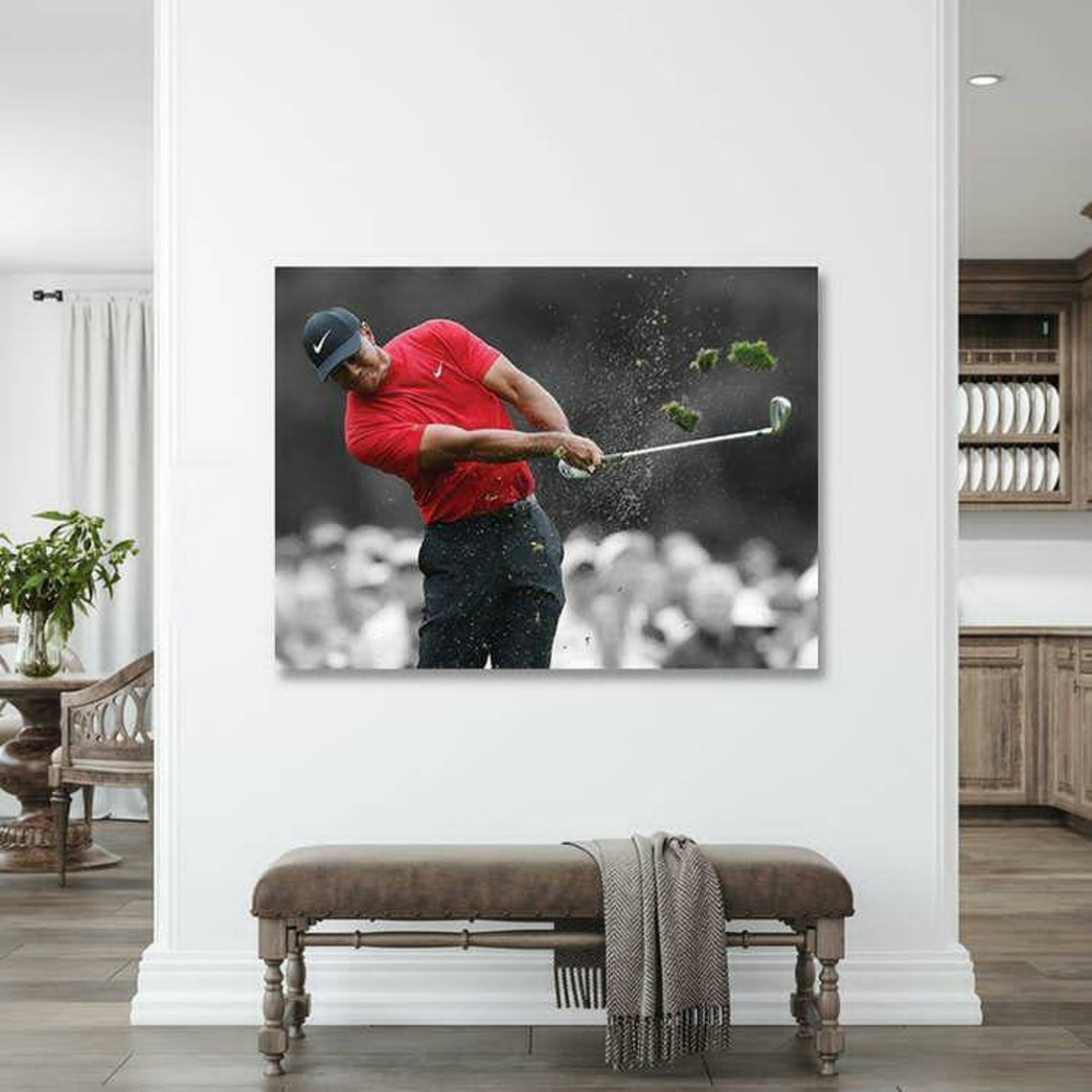Tiger Woods Powerful Shot Canvas Print Sports Art Golf Etsy