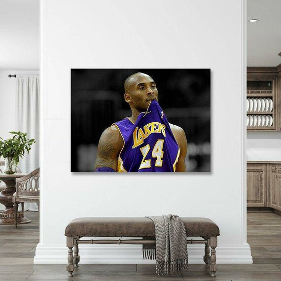 Kobe Bryant Basketball Picture Photo Print On Framed Canvas Wall Art Home Decor 