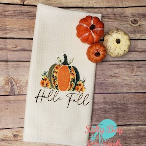 Hello Fall Waffle Weave Towel