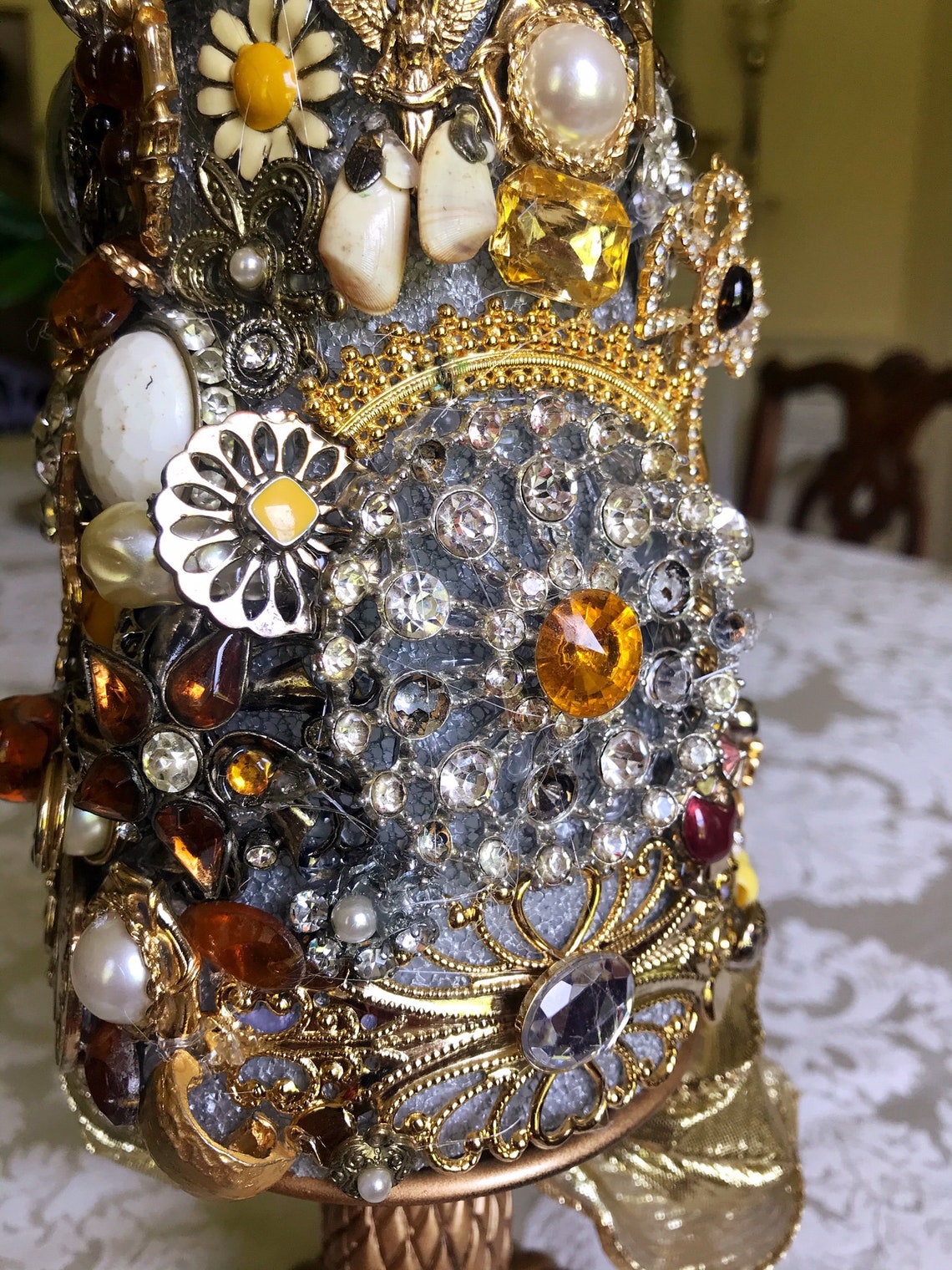 Jewelry Tree, Vintage Jewelry Tree, Handmade Christmas Decor, Silver