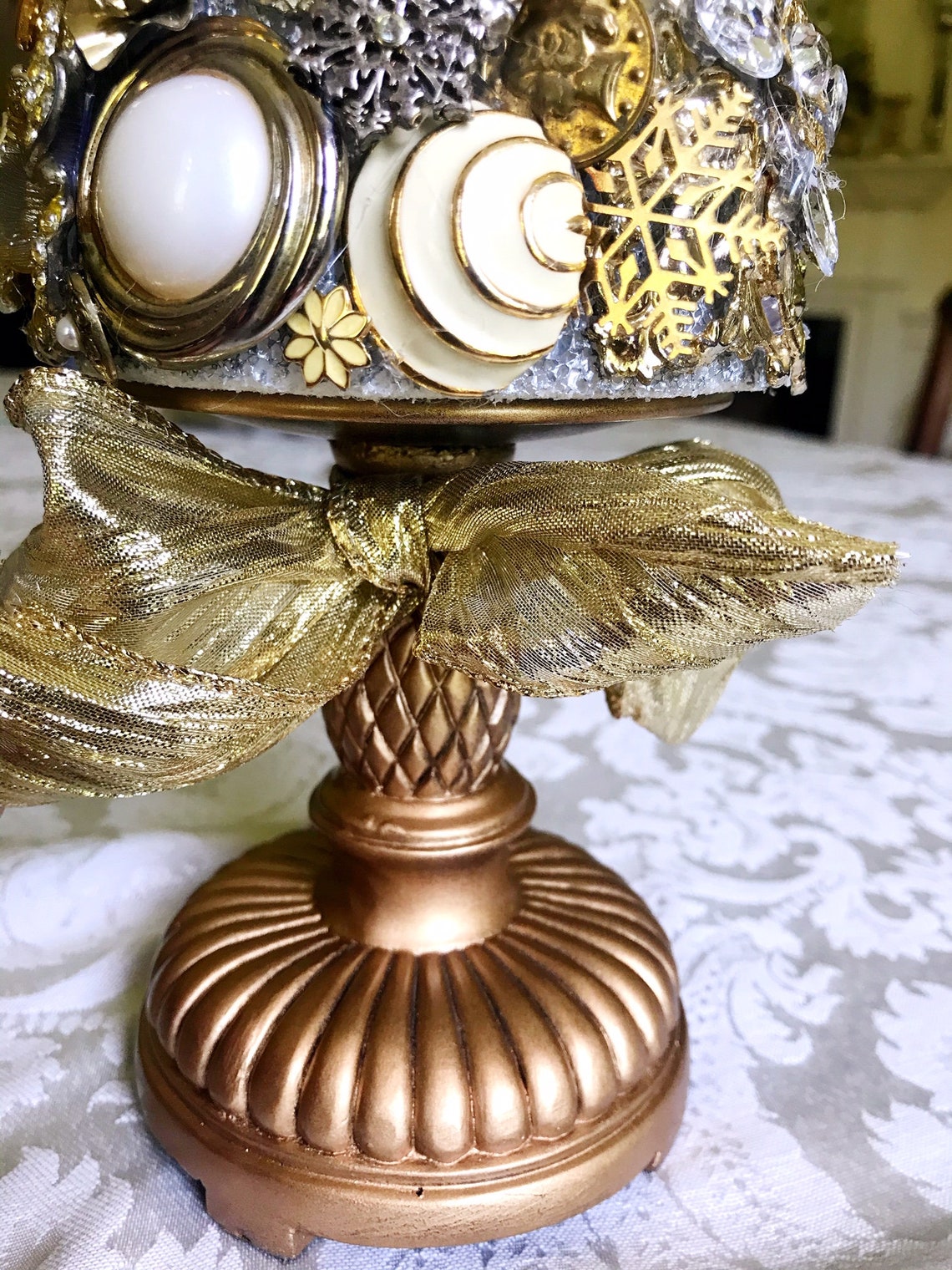 Jewelry Tree, Vintage Jewelry Tree, Handmade Christmas Decor, Silver