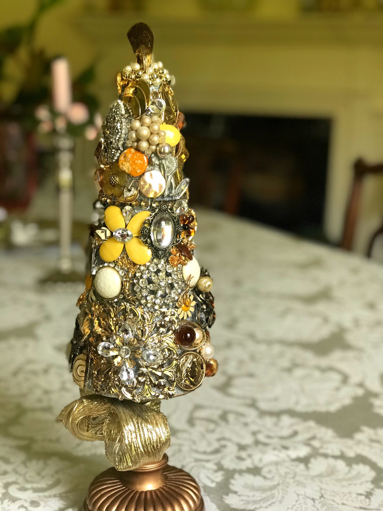Jewelry Tree, Vintage Jewelry Tree, Handmade Christmas Decor, Silver ...