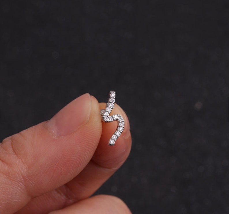 Swirly Tiny Helix Piercing Stud Earring