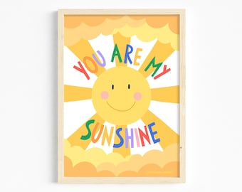 You Are My Sunshine Print | Children’s Prints | Kids’ Prints | Nursery Prints | Nursery Decor | Nursery Wall Art | Kids’ Wall Art