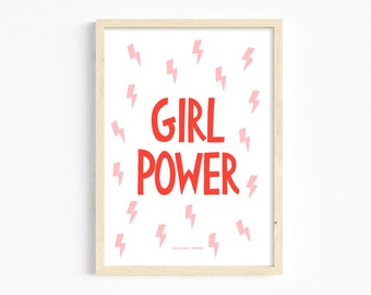 Girl Power Print | Girls Decor | Girls Bedroom Prints | Children’s Prints | Kids’ Prints | Kids’ Wall Art | Nursery Prints | Nursery Decor