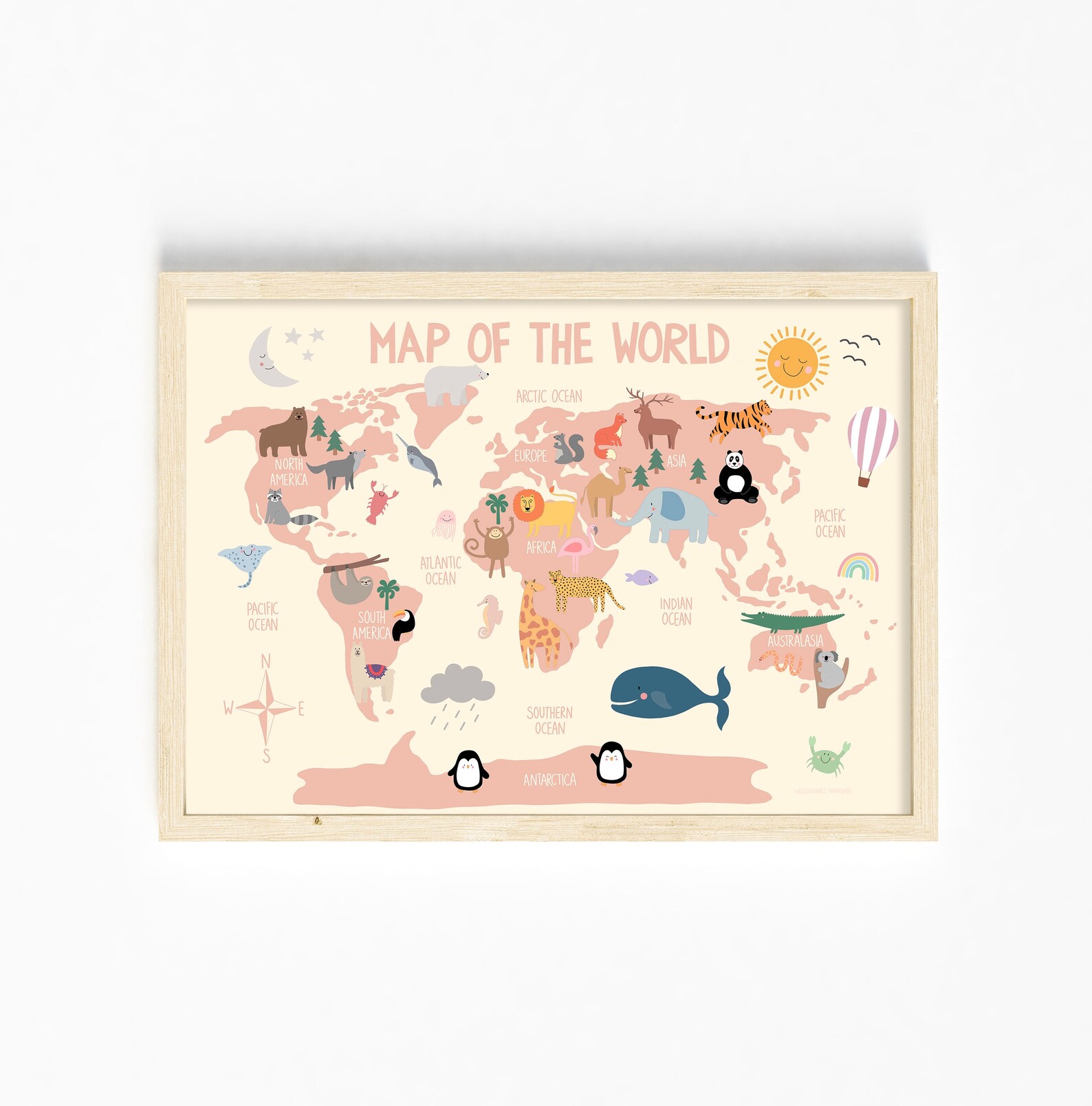Childrens World Map Various Colours and Personalised - Etsy