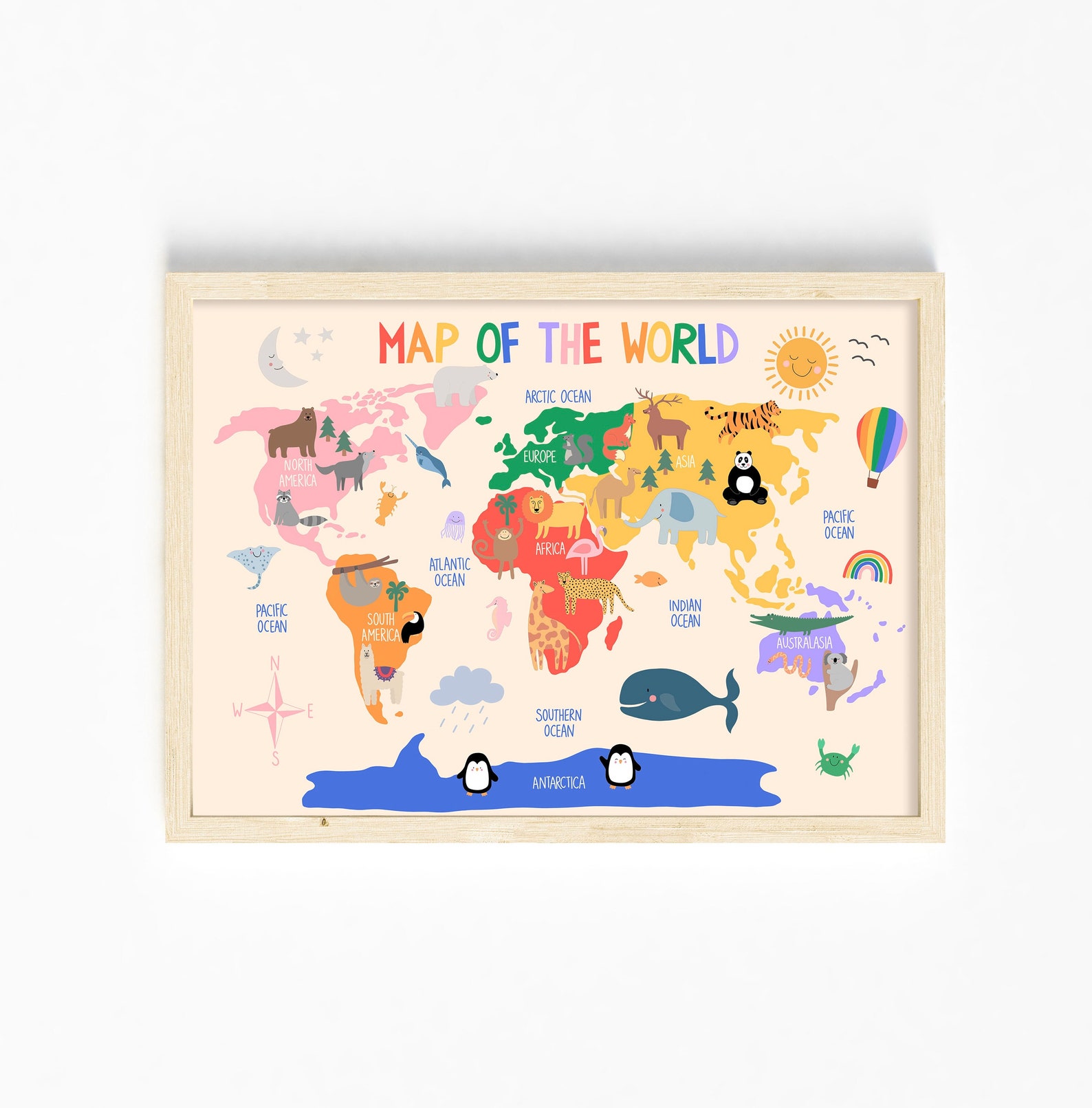 Childrens World Map Various Colours and Personalised - Etsy