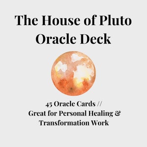 Afdrukbare astrologische orakelkaarten met trefwoorden / Het huis van Pluto / Verkent thema's van het 8e (achtste) huis / Sterrenbeeld Schorpioen / 45 kaarten / pdf