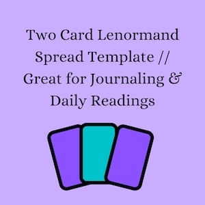 Modèle de propagation Lenormand imprimable deux cartes / Journal de cartomancie / Idéal pour les lectures quotidiennes / Téléchargement PDF