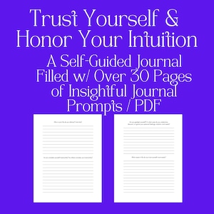 Learn to Trust Yourself (Again) Guided Journal Prompts: Improve Intuition (PDF Print Download Workbook)