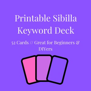 Sibilla Schlüsselwort Orakel Karten Deck / Ideal für Anfänger und diejenigen, die sich für dieses System interessieren / 52 Karten / PDF Download