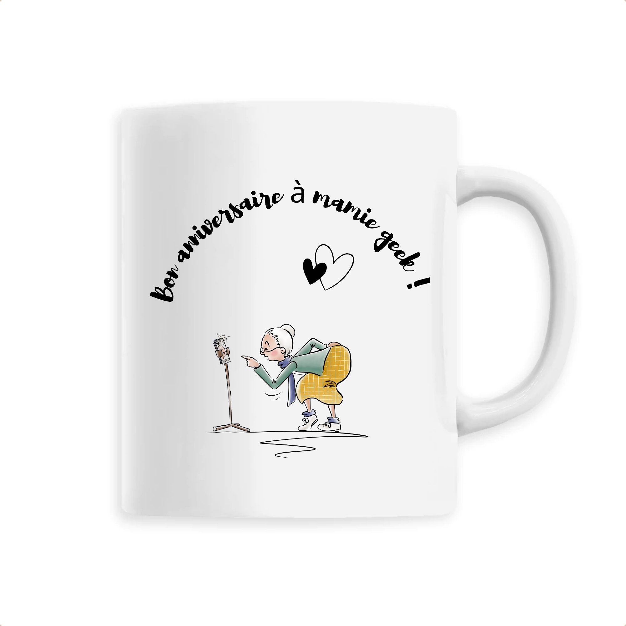 Mug Bon Anniversaire à Mamie Geek Mug Humoristique Le Cadeau Parfait Offrir Chaque Adorée, Mug Café,