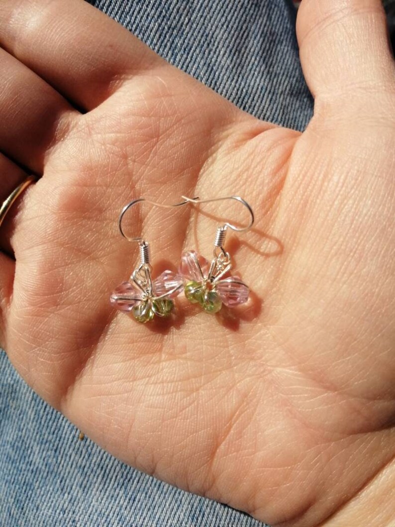 Tiny crystal butterfly earrings