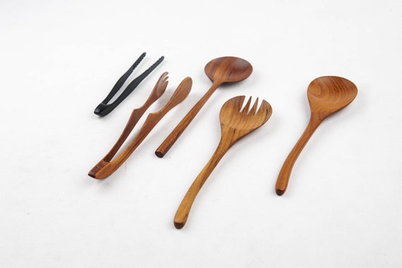 Natural Unique Cooking Tools Kitchen Utensils Teak Wood Supply Set Wooden  Cooking Cookware Nonstick Gift From Bali FREE SHIPPING 