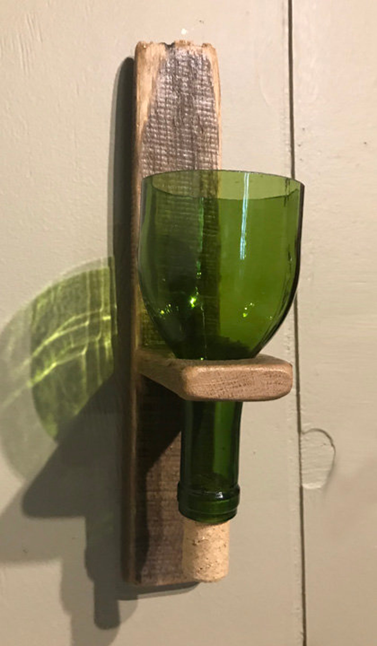 Recycled Wine Bottle Wall Sconce & Vase Etsy