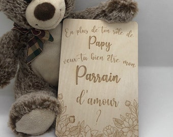 Carte personnalisable demande Marraine/Parrain