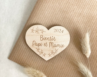 Magnet personnalisé Annonce grossesse - Cadeau papi mamie - Demande Marraine Parrain - Cadeau naissance