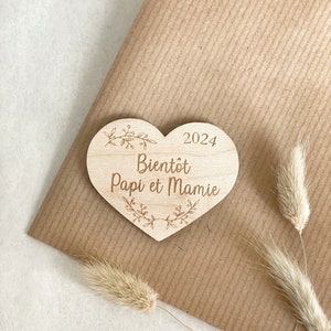 Magnet personnalisé Annonce grossesse - Cadeau papi mamie - Demande Marraine Parrain - Cadeau naissance