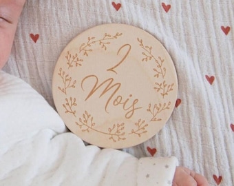 Cartes étapes prenom bébé bois