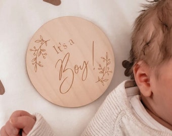 Wooden Baby Gender Announcement Cards – Original Pregnancy Idea – Customizable – Girl or Boy – Baby Shower – Family Announcement