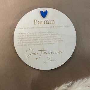 Carte cadeau Parrain bois - Cadeau parrain - Annonce parrain tonton