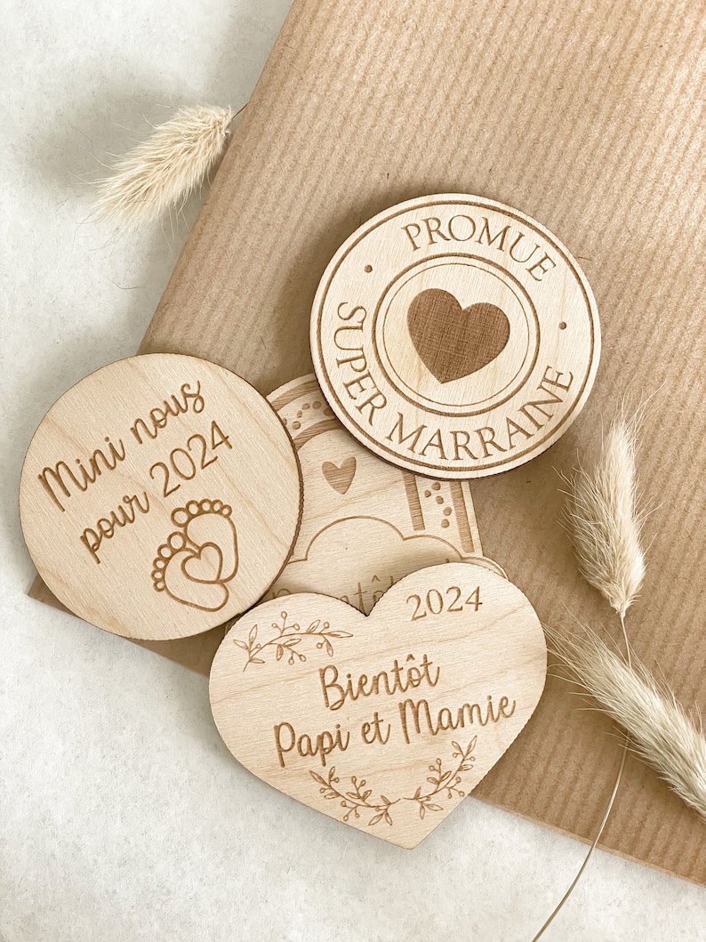 Magnet personnalisé Annonce grossesse - Cadeau papi mamie - Demande ...