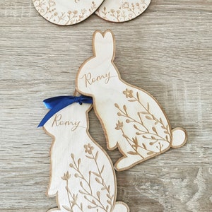 Ostereier aus Holz, Hase, Lehrergeschenk, Kindermädchen, Atsem, personalisiert