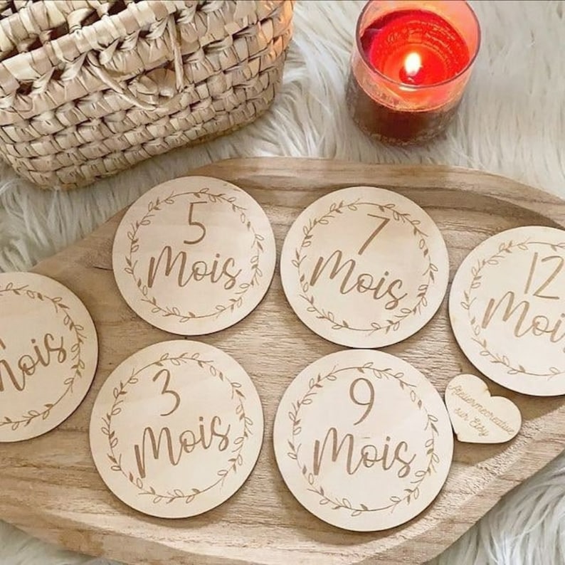 Cartes étapes en bois personnalisées image 1
