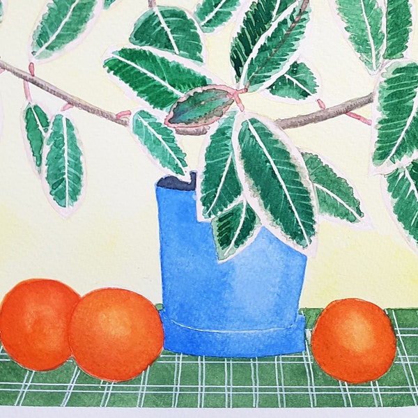 Original Art - Rubber Plant Still Life Watercolour!