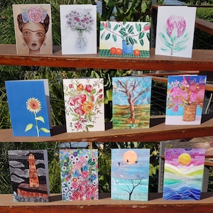 Blank Greeting Cards, set of 5, from my original artworks