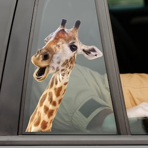 Grappige sticker auto sticker giraf - achterruit sticker - decoratie dier voor auto bumper - sticker camper