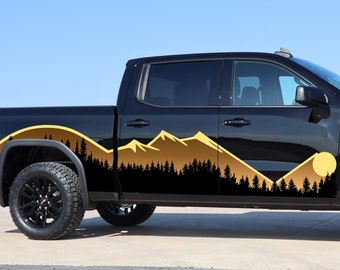 Calcomanía de bosque y montaña para 4x4. Calcomanía grande de naturaleza americana para el lateral de la camioneta. Vinilo grande para el lateral del vehículo. Calcomanías para camionetas.