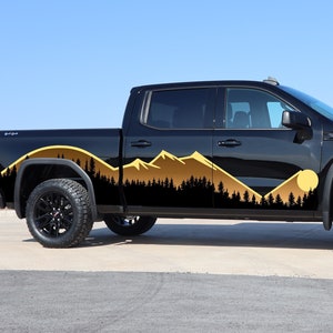 Large mountain decal side car, forest travel vehicle body livery sticker for 4runner, pickup, truck, suv, off road jeep