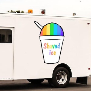 Ice Cream Sticker for Food Truck - Trailer Art Décor - Shaved Ice Truck Vinyl Decal