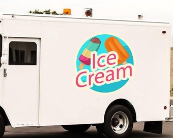 Ice Cream Decal for Food Truck - Trailer Art Decor - Ice Cream Truck Vinyl Sticker