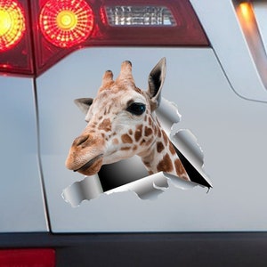 Giraf carrosserie sticker, auto decoratie, dieren sticker voor bumper, 3D grappig decor, cadeau voor vriend, wilde dieren stickers