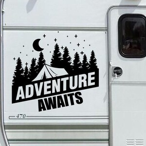Adventure Awaits RV Decal - Camper Decor - Motor Home Decals - Camper Gift
