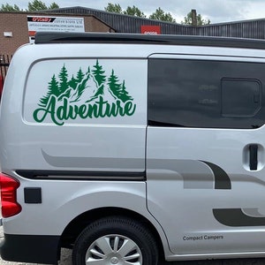 Adventure RV Decal - Happy Camper Vinyl Sticker Motorhome - Camping RV Sticker - Car Decals - Motorhome Gift - Truck Decor
