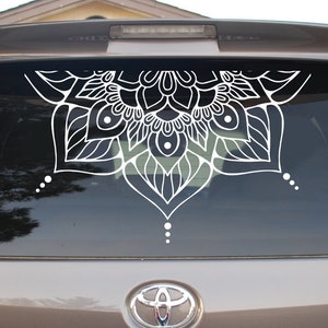 Mandala Aufkleber fürs Auto, Halbes Mandala Abziehbild, Meditation Fensteraufkleber, Boho Fensterbild, Mandala Autoaufkleber MY2