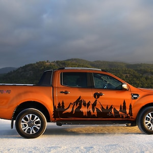 Mountain car body large decal, offroad 4Runner American forest nature side body livery for 4x4, jeep, pick up suv, side wilderness wrap